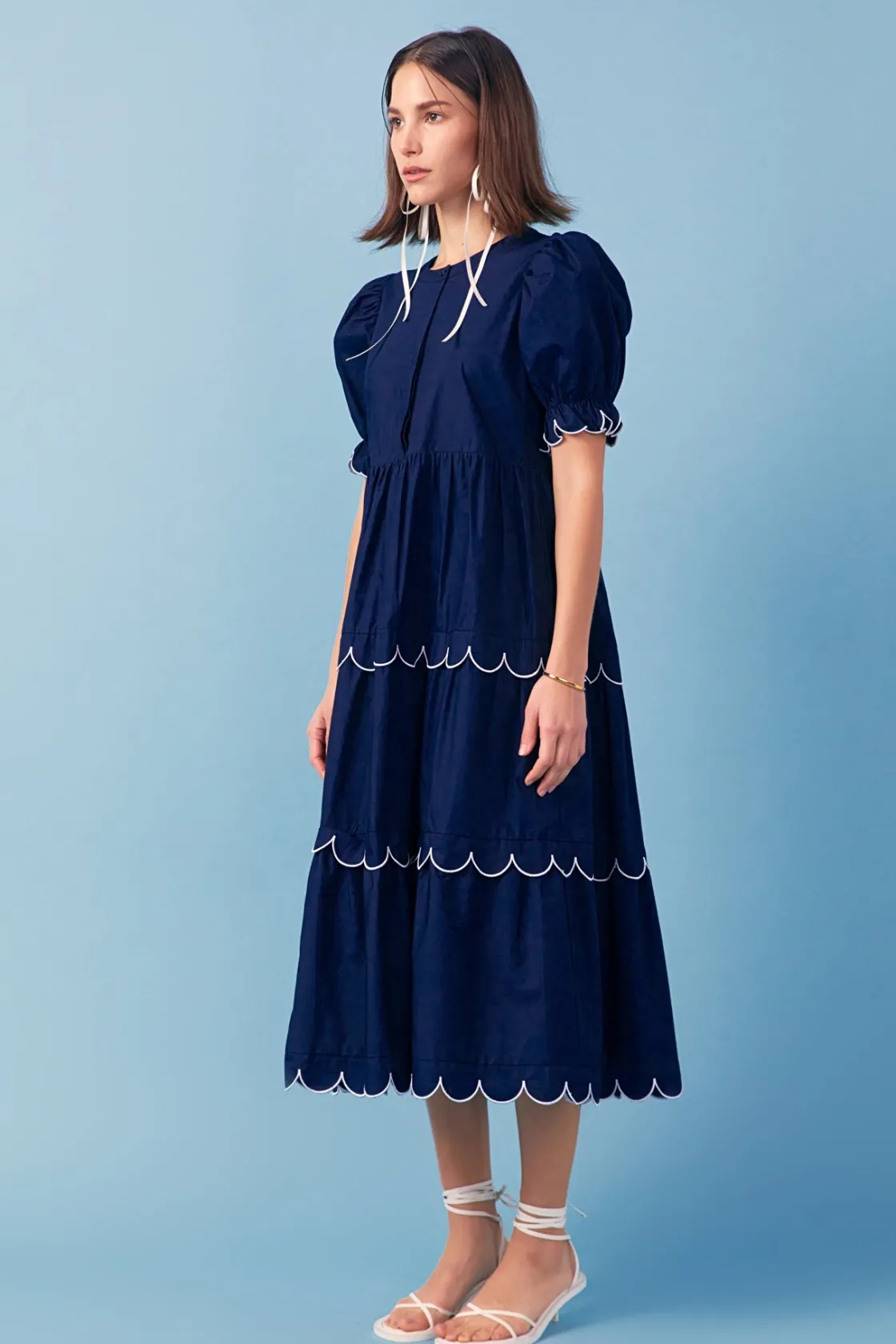 english_factory__scallope_2-6.webp ENGLISH FACTORY White Dresses | Tops*- Scalloped Edge Midi Dress