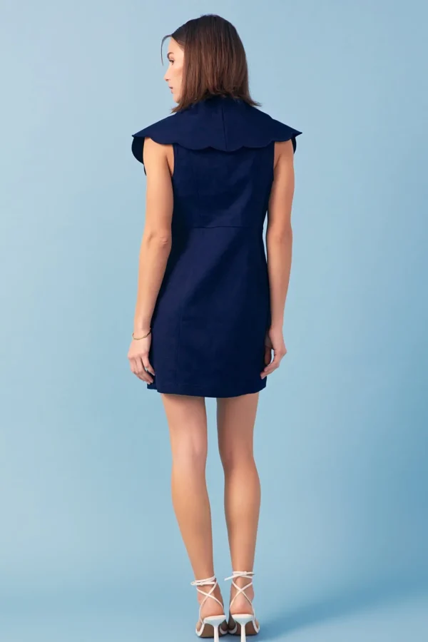 ENGLISH FACTORY Tops*- Scalloped Structured Dress