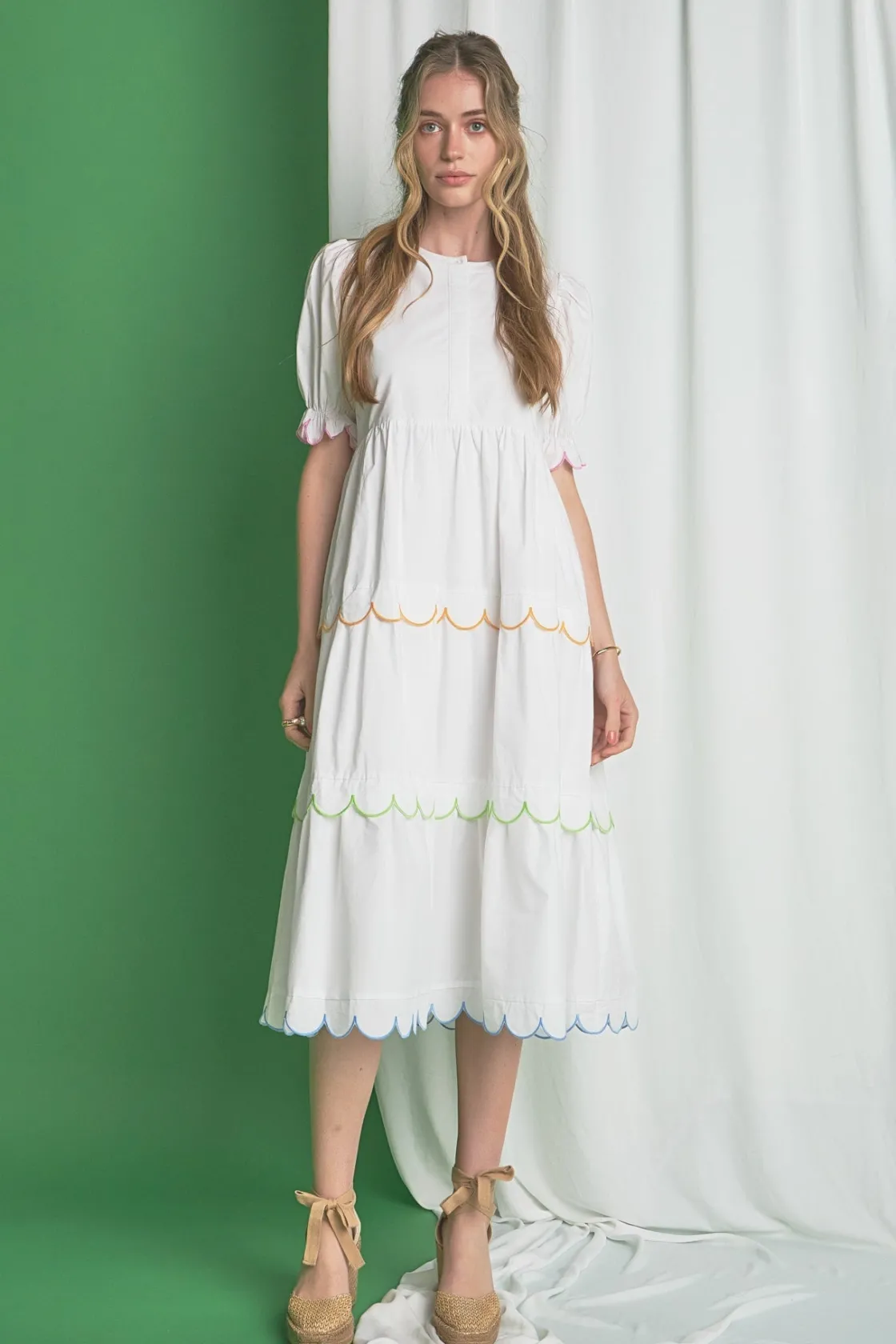 english_factory__scallope_4-4.webp ENGLISH FACTORY White Dresses | Tops*- Scalloped Edge Midi Dress