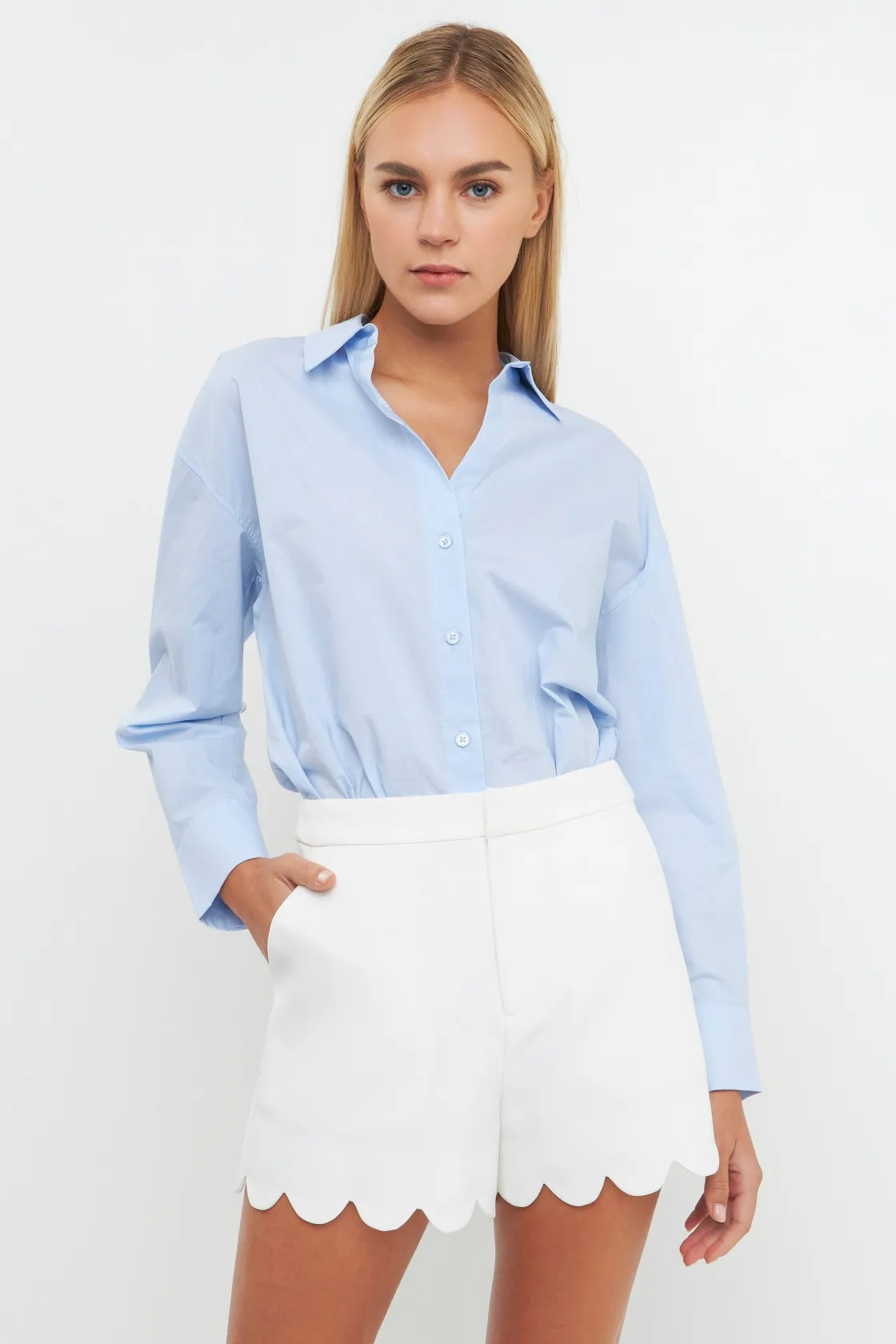 english_factory__scallope_9-1.webp ENGLISH FACTORY Matching Sets | Pants*- Scalloped Hem Shorts