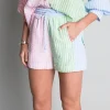 ENGLISH FACTORY Matching Sets | Shorts & Skorts*- Seersucker Striped Colorblock Shorts MULTI