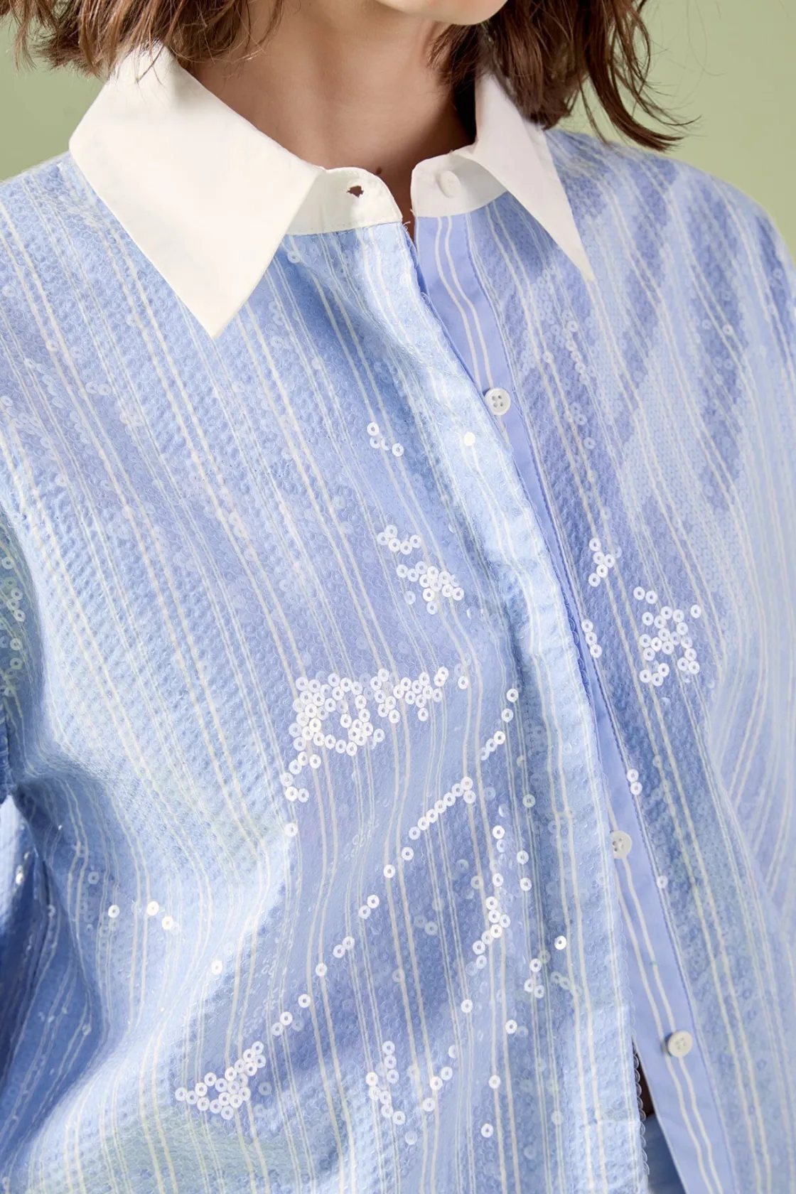english_factory__sequin_s_0.webp ENGLISH FACTORY Shirts & Blouses*- Sequin Stripe Shirt BLUE