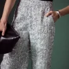 ENGLISH FACTORY Matching Sets | Pants*- Sequin Tweed Culotte Pants SILVER