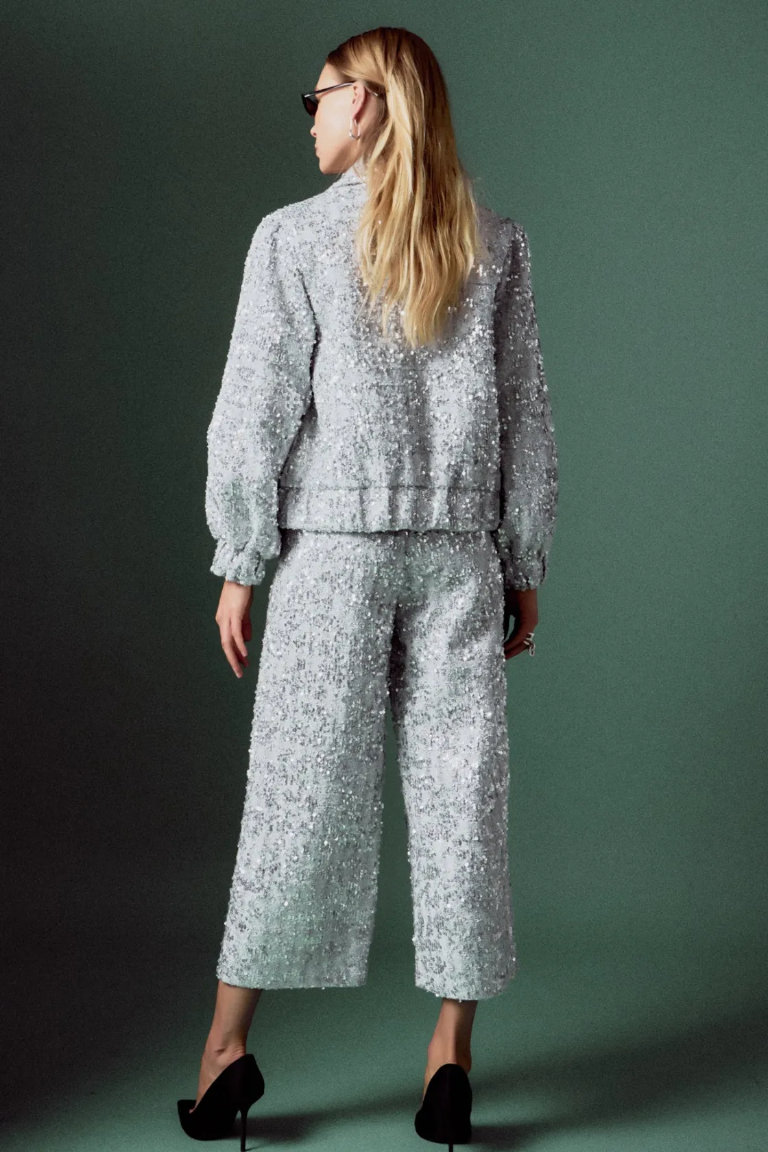 english_factory__sequin_t_2-1.webp ENGLISH FACTORY Matching Sets | Jackets & Coats*- Sequin Tweed Jacket SILVER