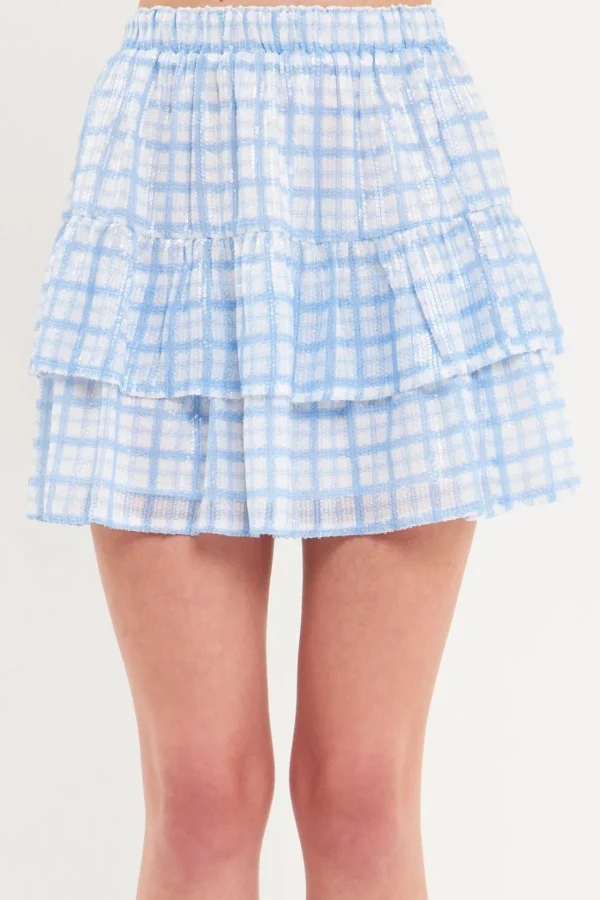 ENGLISH FACTORY Skirts | Tops*- Sequins Check Mini Skirt BLUEMULTI
