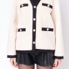 ENGLISH FACTORY Sweaters & Knits*- Shearing Jacket with Buttons WHITE
