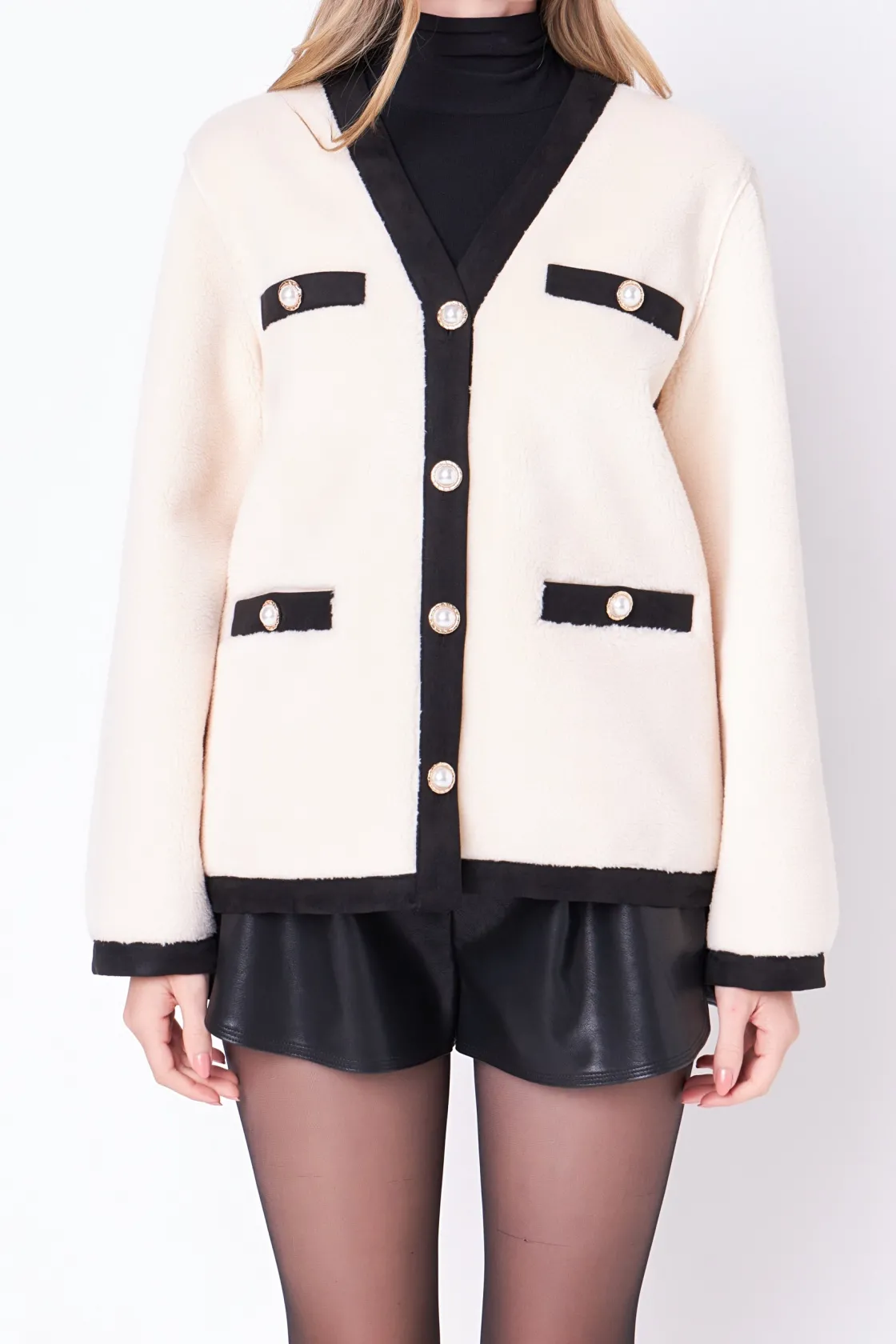 english_factory__shearing_0-1.webp ENGLISH FACTORY Sweaters & Knits*- Shearing Jacket with Buttons WHITE