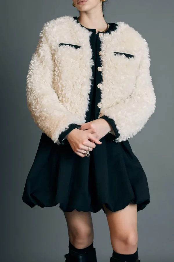 ENGLISH FACTORY Jackets & Coats*- Shearing Jacket CREAM/BLACK