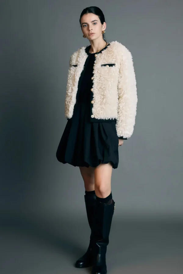 ENGLISH FACTORY Jackets & Coats*- Shearing Jacket CREAM/BLACK