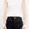 ENGLISH FACTORY Sweaters & Knits | Tops*- Sheer Sleeve Knit Top