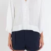 ENGLISH FACTORY Tops*- Shirringed Puff Sleeves Top OFFWHITE