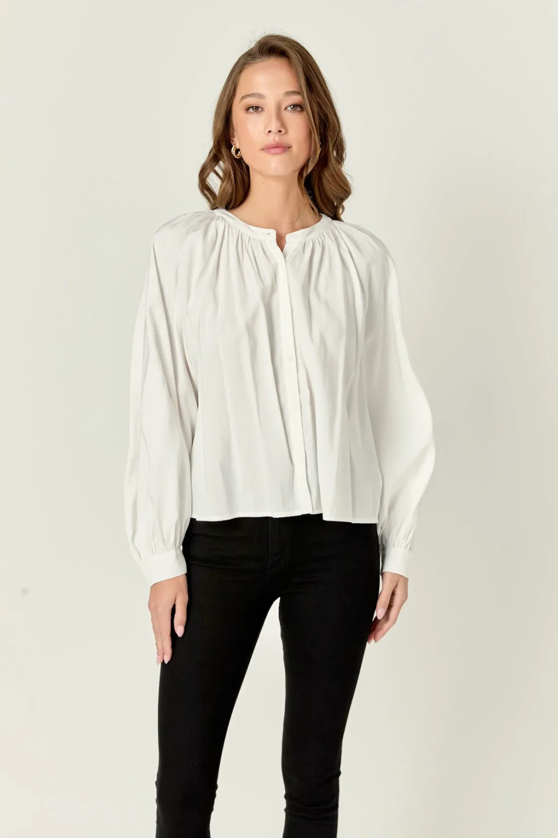 english_factory__shirring_3-4.webp ENGLISH FACTORY Tops*- Shirring Detail Top