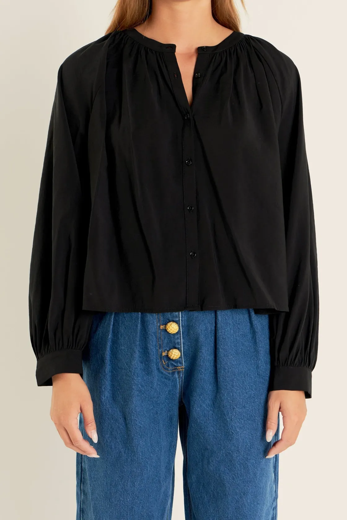 english_factory__shirring_5.webp ENGLISH FACTORY Tops*- Shirring Detail Top