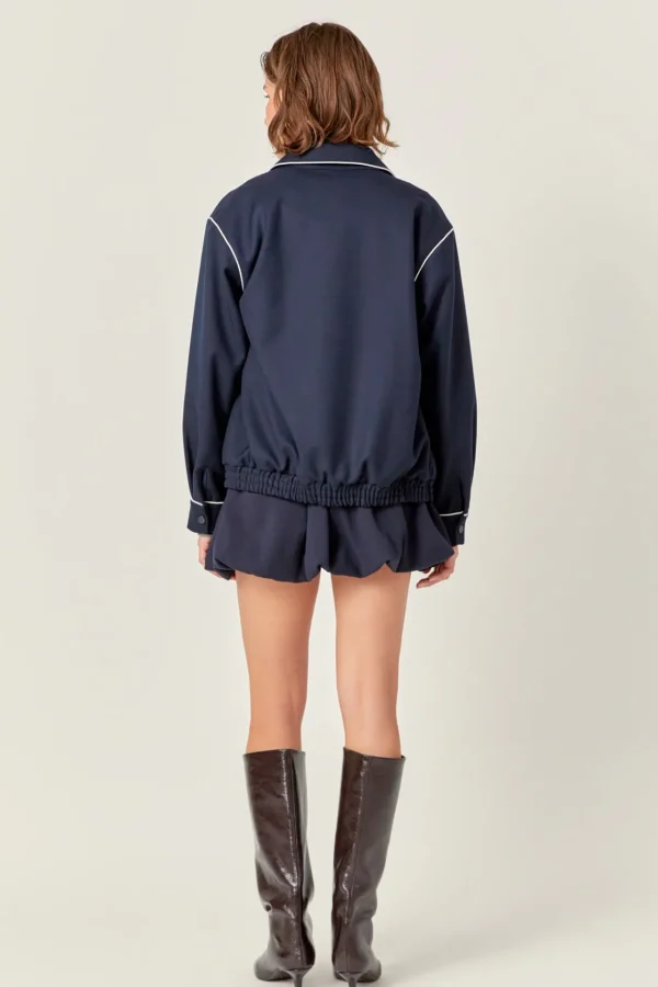 ENGLISH FACTORY Matching Sets | Jackets & Coats*- Shirt Collared Jacket NAVY