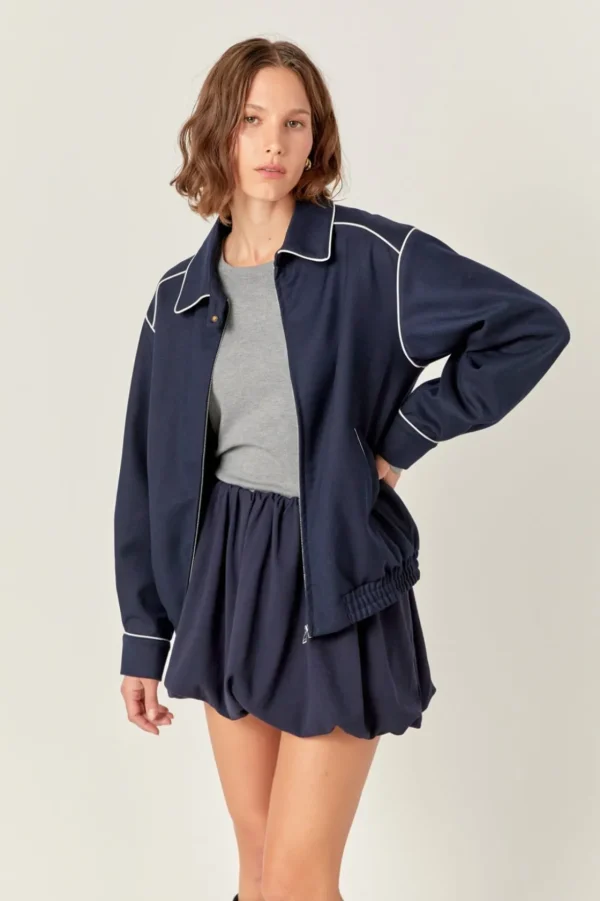 ENGLISH FACTORY Matching Sets | Jackets & Coats*- Shirt Collared Jacket NAVY