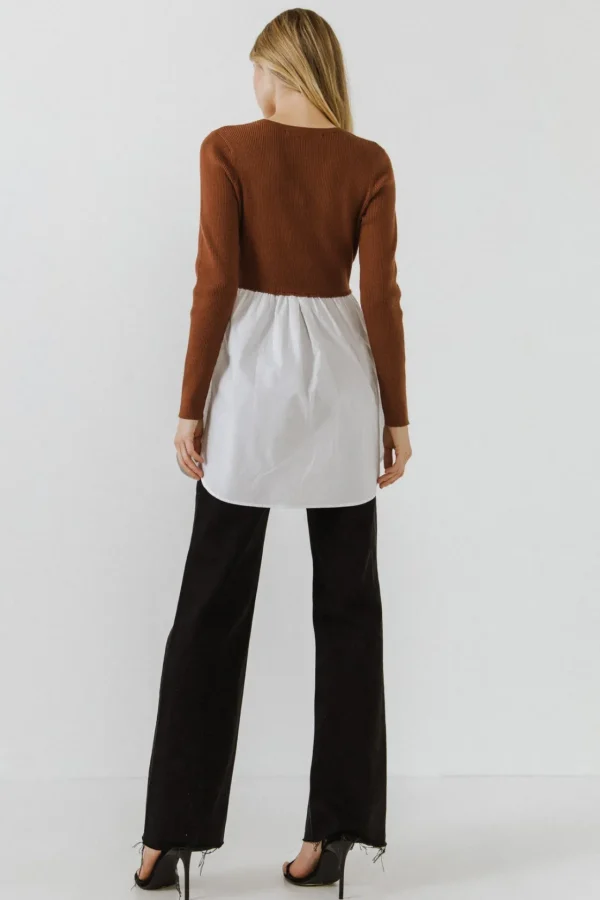 ENGLISH FACTORY Sweaters & Knits*- Shirt Detail Knit Top