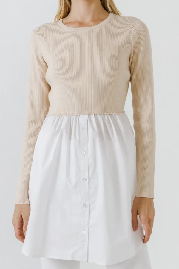 ENGLISH FACTORY Sweaters & Knits*- Shirt Detail Knit Top