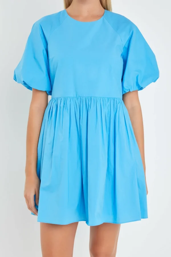 ENGLISH FACTORY White Dresses | Tops*- Short Balloon Sleeve Mini Dress