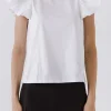 ENGLISH FACTORY Tops*- Short Balloon Sleeve Top WHITE