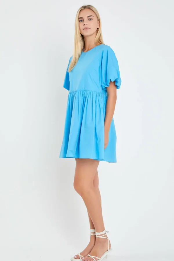ENGLISH FACTORY White Dresses | Tops*- Short Balloon Sleeve Mini Dress