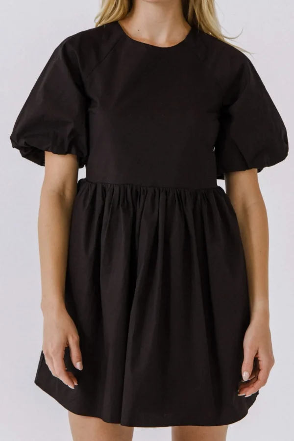 ENGLISH FACTORY White Dresses | Tops*- Short Balloon Sleeve Mini Dress