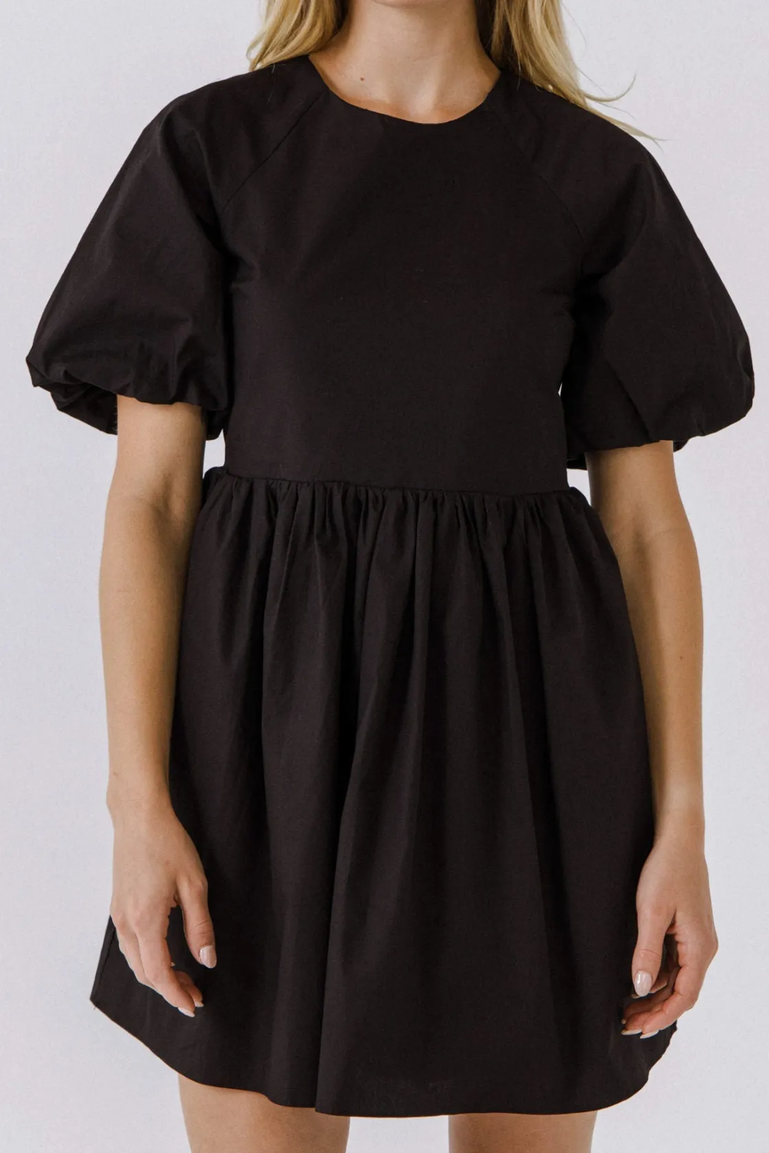 english_factory__short_ba_10.webp ENGLISH FACTORY White Dresses | Tops*- Short Balloon Sleeve Mini Dress
