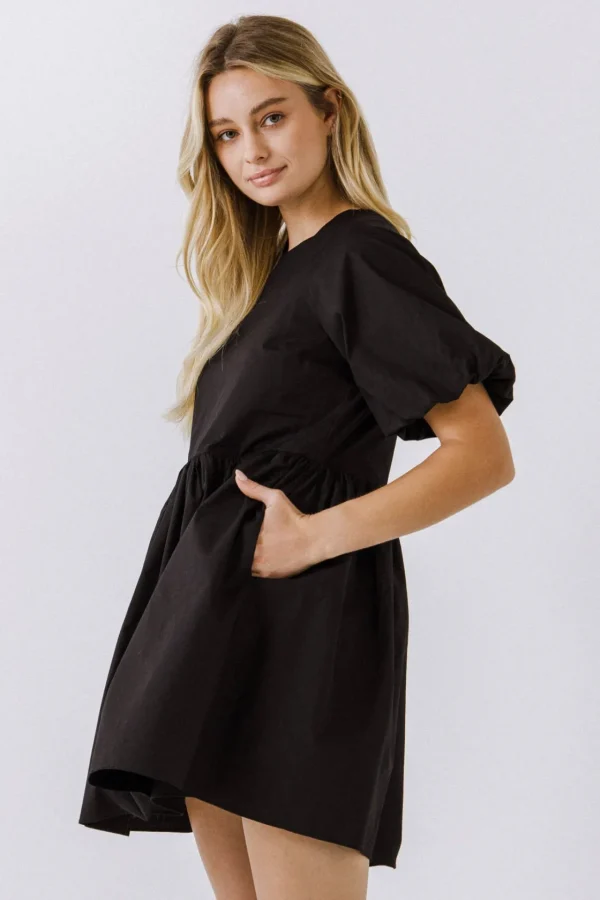 ENGLISH FACTORY White Dresses | Tops*- Short Balloon Sleeve Mini Dress