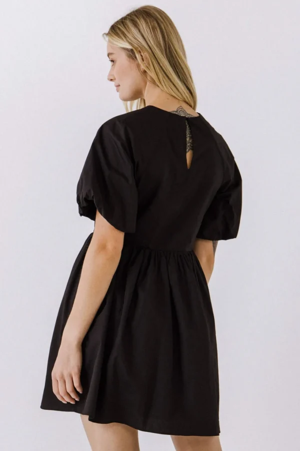ENGLISH FACTORY White Dresses | Tops*- Short Balloon Sleeve Mini Dress