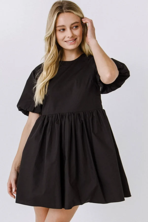 ENGLISH FACTORY White Dresses | Tops*- Short Balloon Sleeve Mini Dress