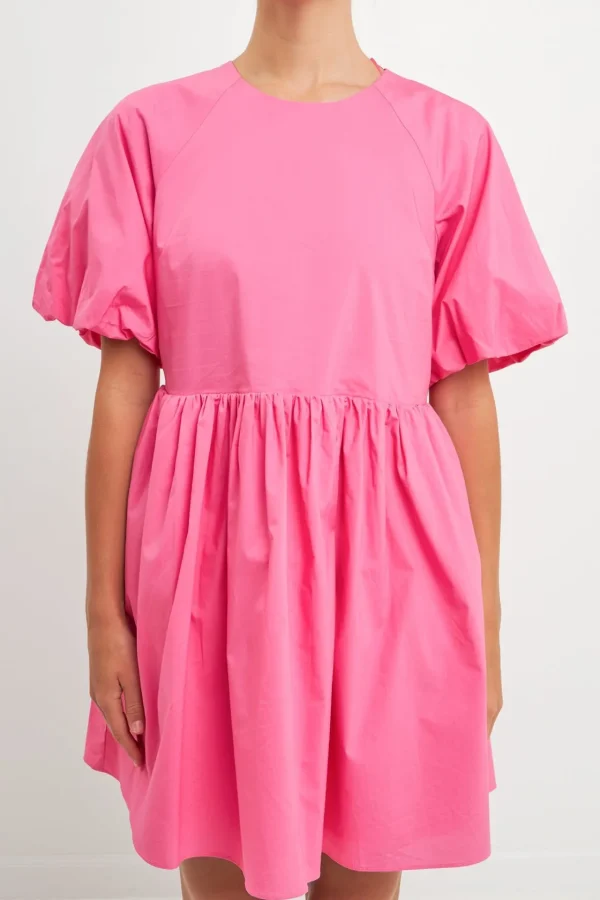 ENGLISH FACTORY White Dresses | Tops*- Short Balloon Sleeve Mini Dress