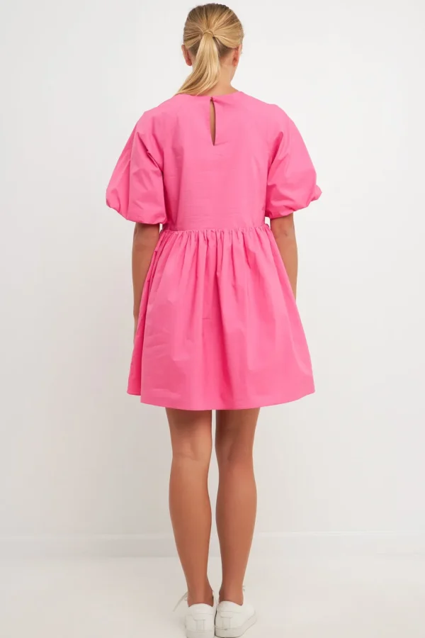 ENGLISH FACTORY White Dresses | Tops*- Short Balloon Sleeve Mini Dress