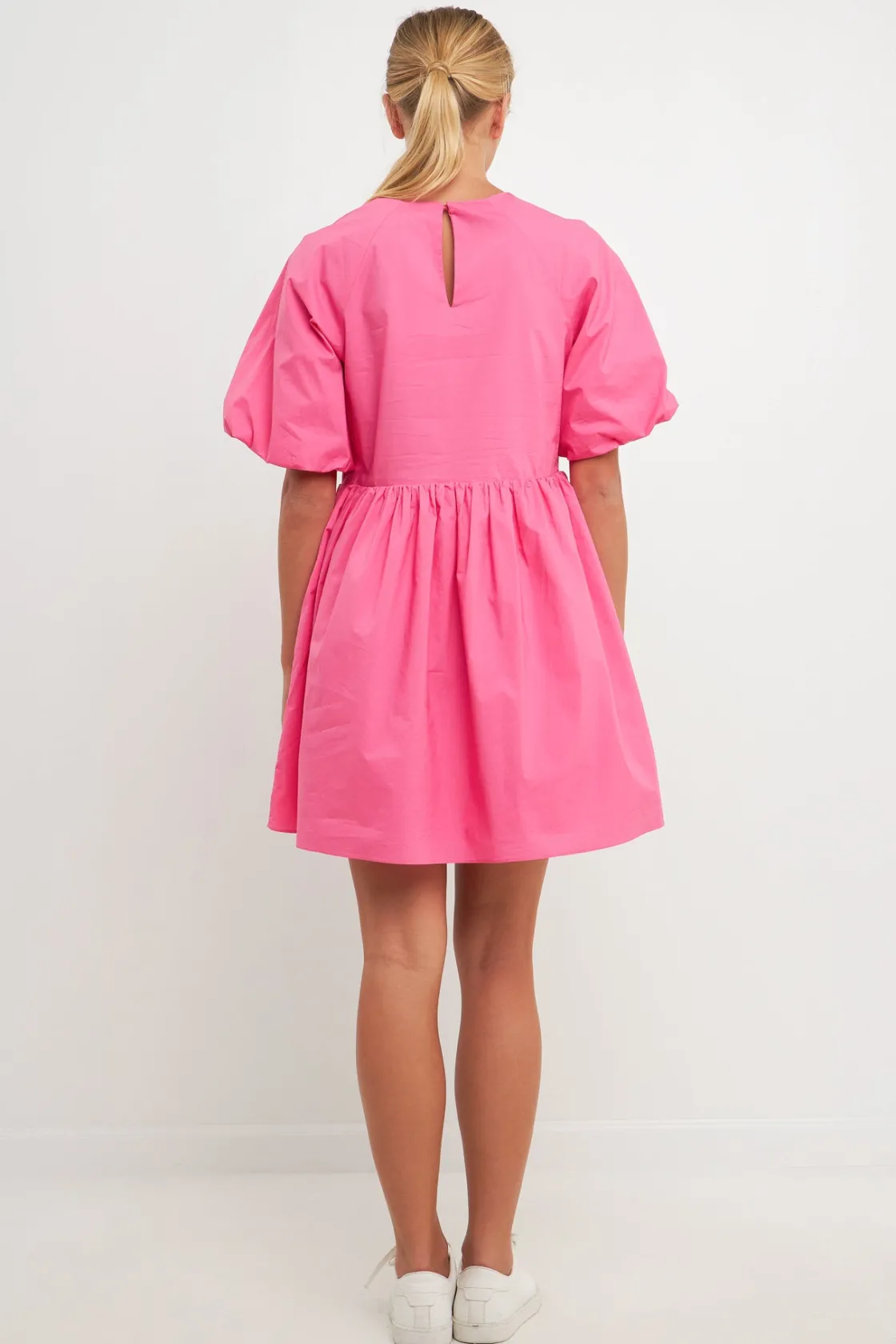 english_factory__short_ba_17.webp ENGLISH FACTORY White Dresses | Tops*- Short Balloon Sleeve Mini Dress