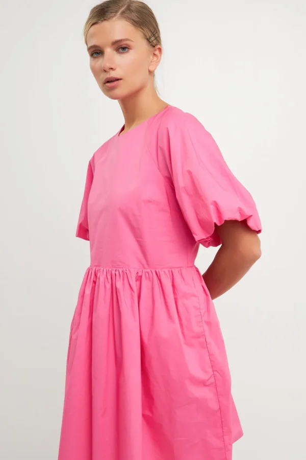 ENGLISH FACTORY White Dresses | Tops*- Short Balloon Sleeve Mini Dress