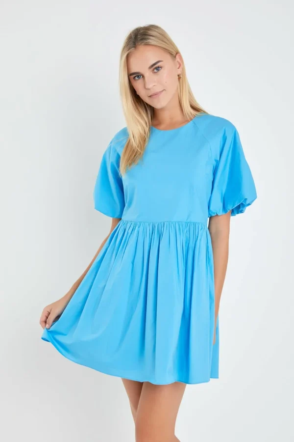 ENGLISH FACTORY White Dresses | Tops*- Short Balloon Sleeve Mini Dress