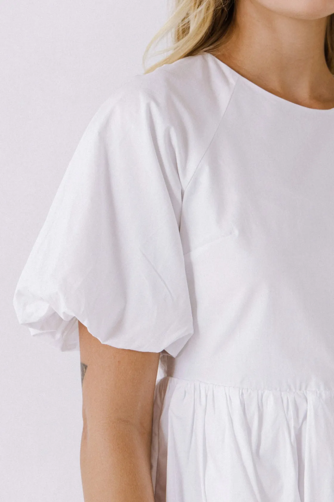 english_factory__short_ba_8.webp ENGLISH FACTORY White Dresses | Tops*- Short Balloon Sleeve Mini Dress