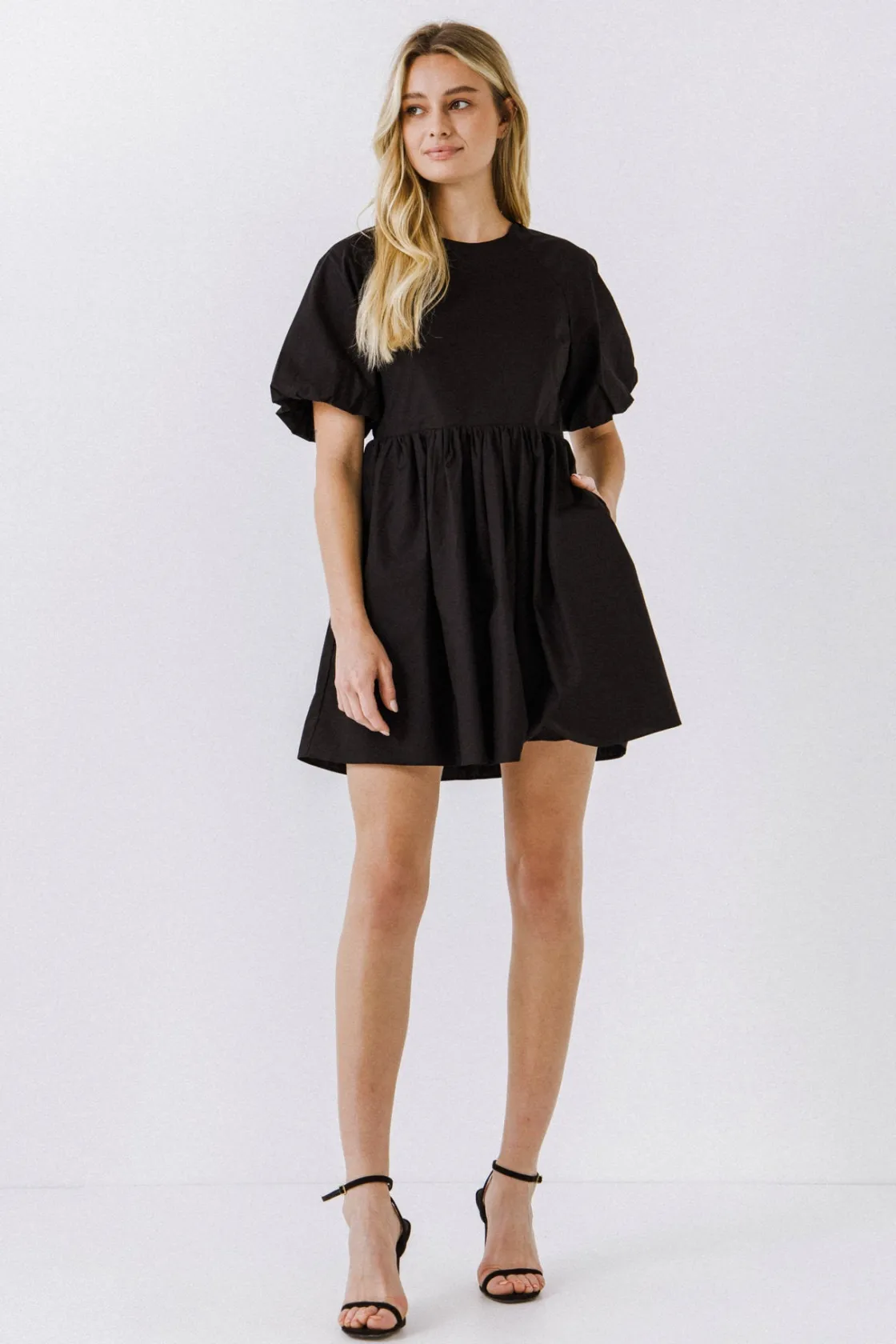 english_factory__short_ba_9.webp ENGLISH FACTORY White Dresses | Tops*- Short Balloon Sleeve Mini Dress
