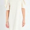 ENGLISH FACTORY Tops*- Short Puff Sleeve T Shirt Dress