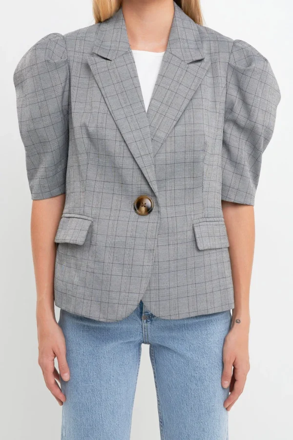 ENGLISH FACTORY Jackets & Coats | Tops*- Short Puff Sleeve Jacket