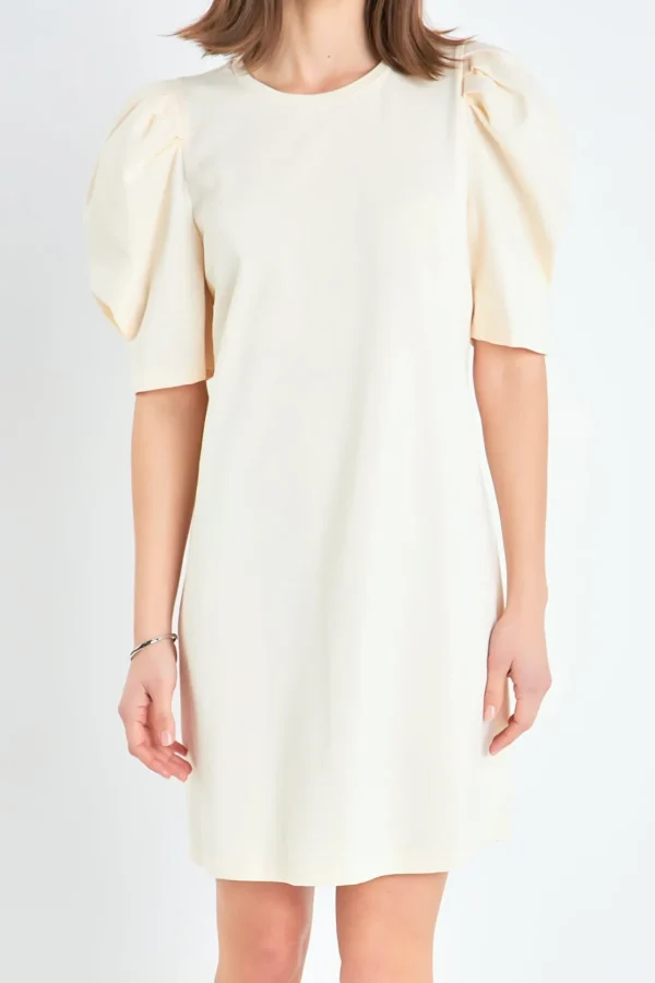 ENGLISH FACTORY Tops*- Short Puff Sleeve T Shirt Dress