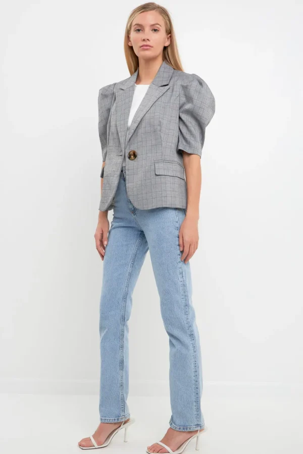 ENGLISH FACTORY Jackets & Coats | Tops*- Short Puff Sleeve Jacket