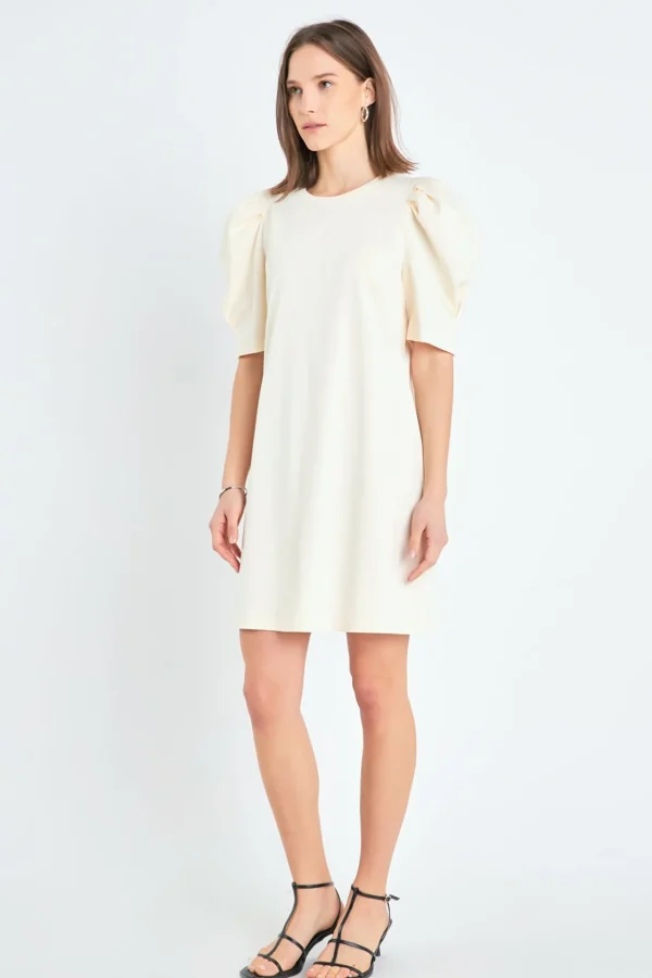 ENGLISH FACTORY Tops*- Short Puff Sleeve T Shirt Dress