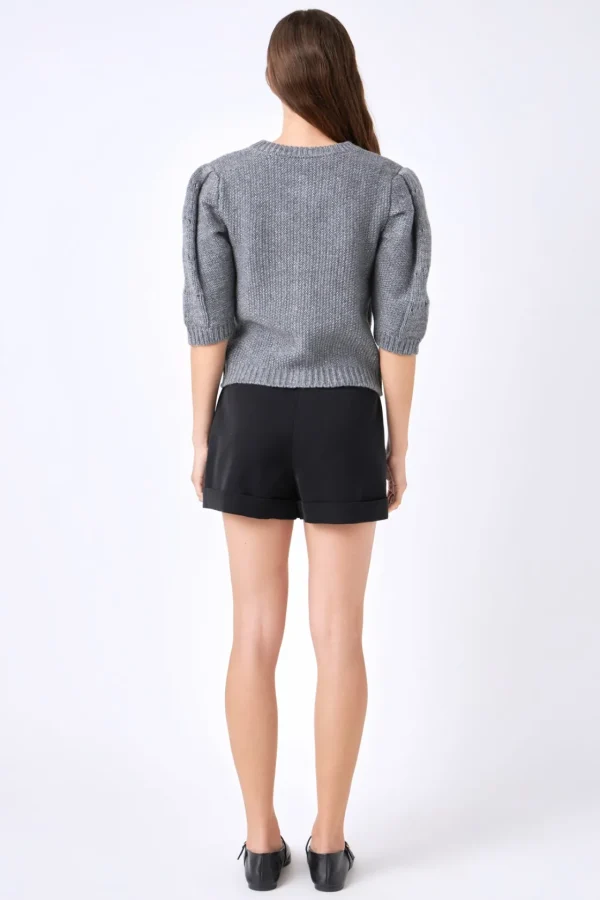 ENGLISH FACTORY Sweaters & Knits | Tops*- Short Puff Sleeve Knit Cardigan