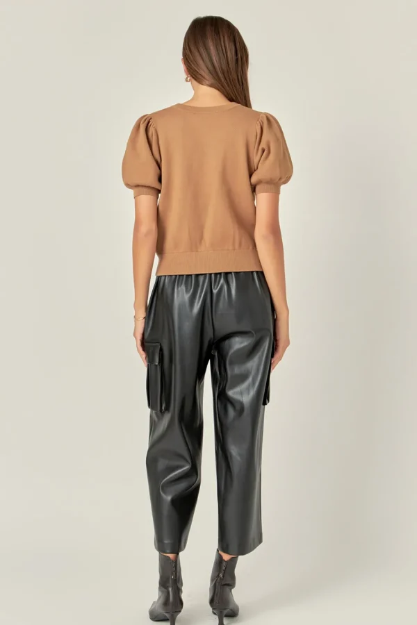 ENGLISH FACTORY Sweaters & Knits*- Short Puff Sleeve Knit Top