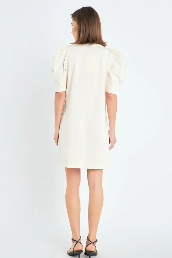 ENGLISH FACTORY Tops*- Short Puff Sleeve T Shirt Dress