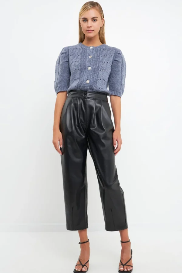 ENGLISH FACTORY Sweaters & Knits | Tops*- Short Puff Sleeve Knit Cardigan