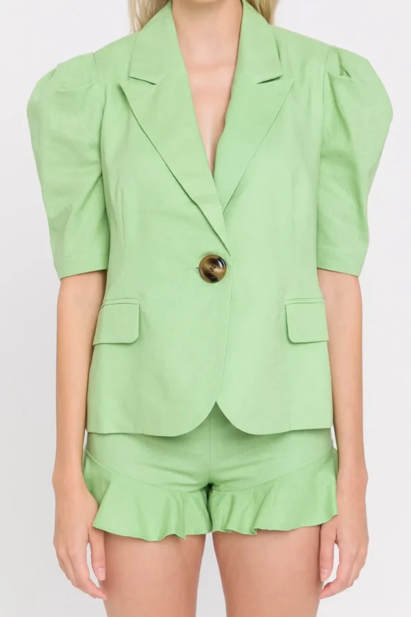 ENGLISH FACTORY Jackets & Coats | Tops*- Short Puff Sleeve Jacket