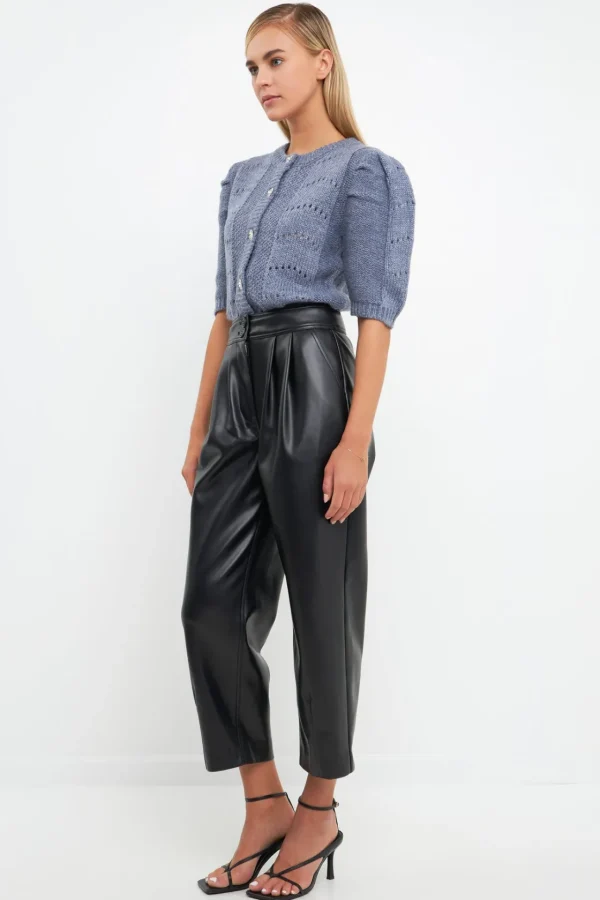 ENGLISH FACTORY Sweaters & Knits | Tops*- Short Puff Sleeve Knit Cardigan