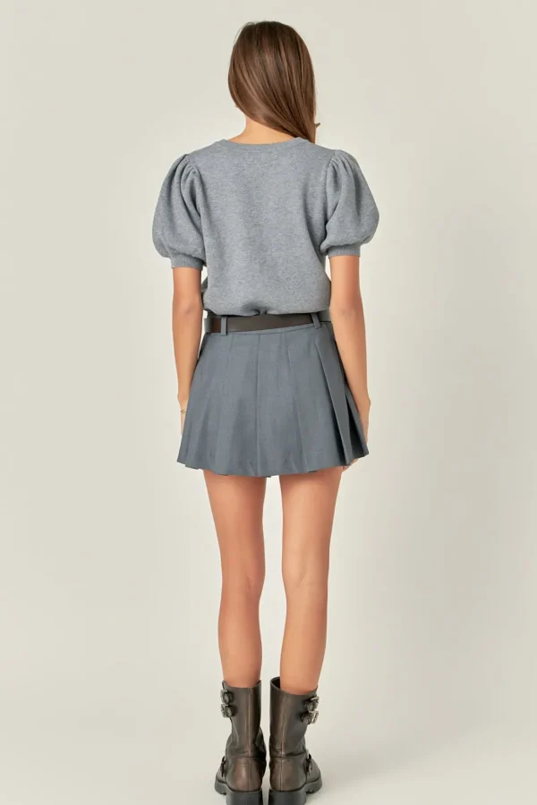 ENGLISH FACTORY Sweaters & Knits*- Short Puff Sleeve Knit Top