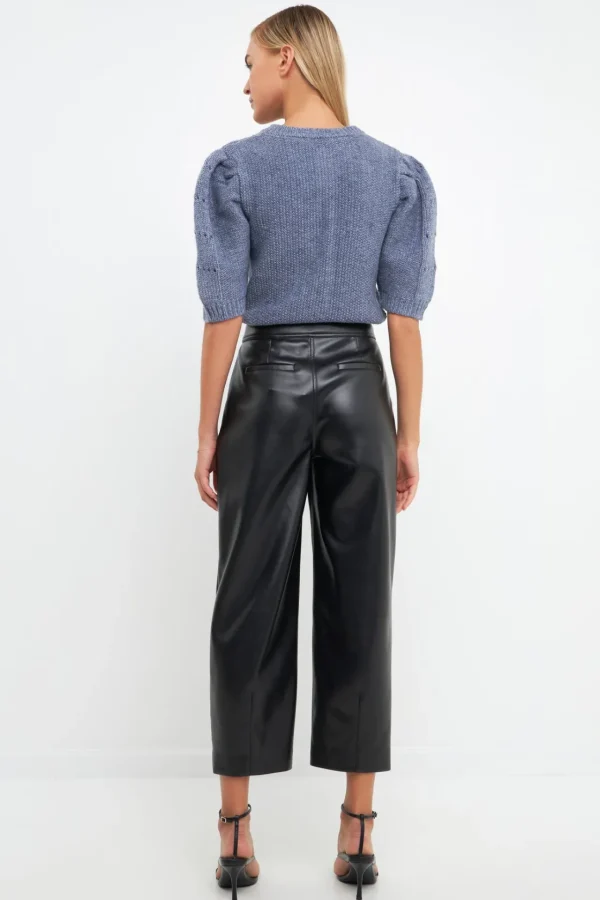 ENGLISH FACTORY Sweaters & Knits | Tops*- Short Puff Sleeve Knit Cardigan
