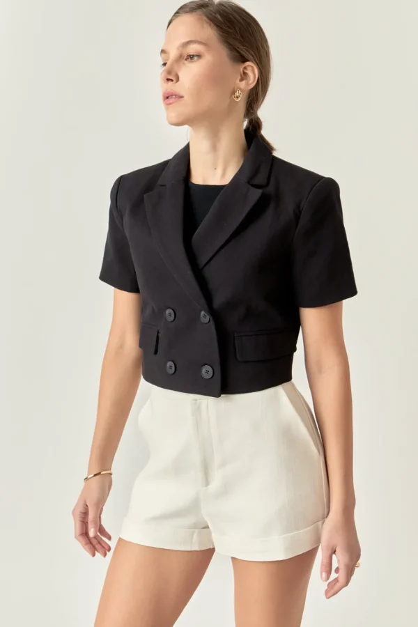 ENGLISH FACTORY Matching Sets | Jackets & Coats*- Short Sleeve Blazer